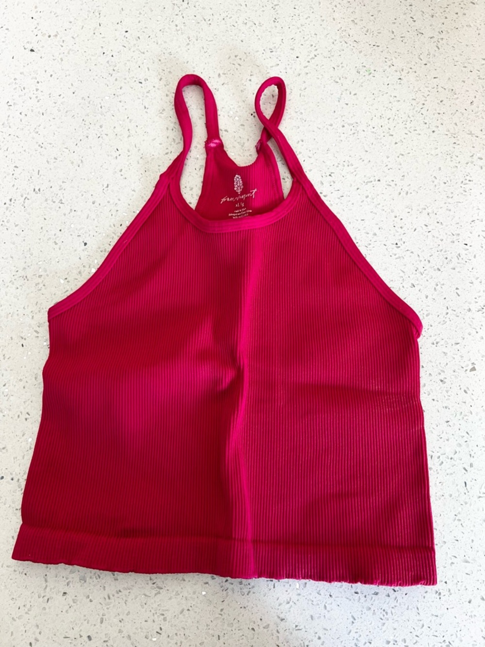 Free People Movement Happiness Runs Long Crop Tank Hot Pink